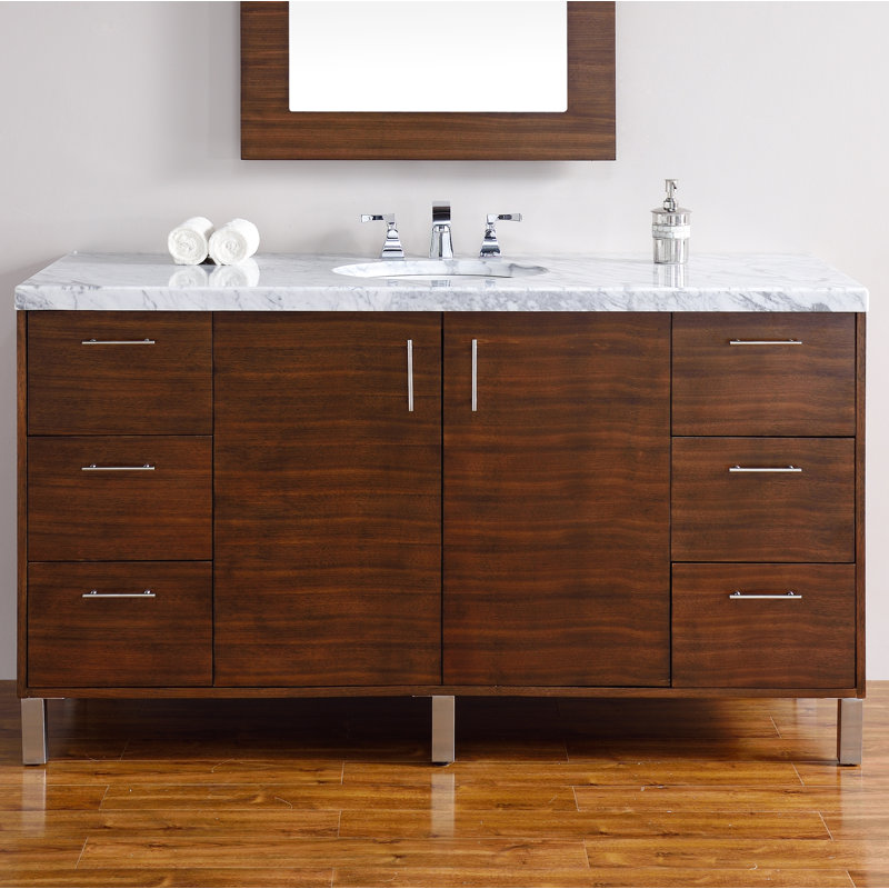 Mercury Row Elbridge 60" WallMounted Single American Walnut Solid Wood